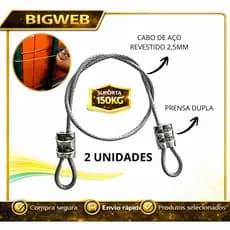 2 Lacre de Segurança Cabo Aço revestido 1 / 1,5 / 2 / 2,5 ou 3 metros Suporta 150kg Mala Malote Viagem Trava Fecho