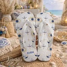 Sandália Feminina Olho Grego Mandala Estampa – Estilo Praia & Verão 24 HORAS