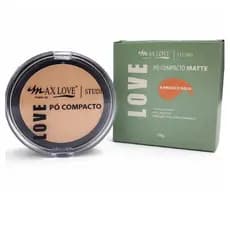 Pó compacto matte Max Love à prova d'água toque aveludado vegano