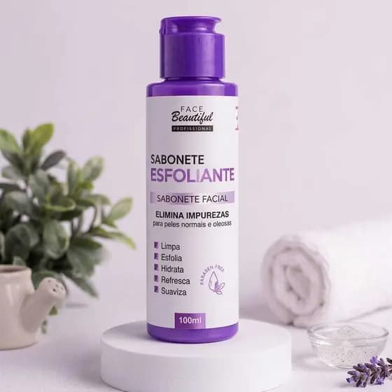 Sabonete facial esfoliante 100ml limpa hidrata esfolia refresca