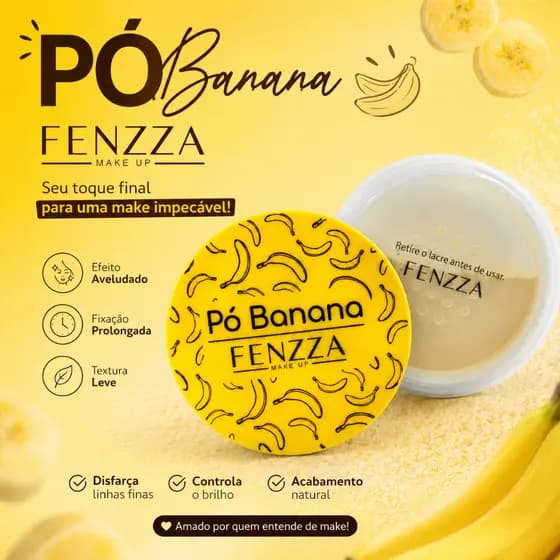 Pó de banana finalizador Fenzza ultrafino translúcido fixador