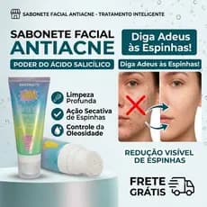 Sabonete facial Antiacne Ácido Salicílico com aplicador reduz espinhas e oleosidade