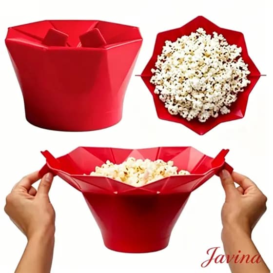 Pipoqueira Para Micro-ondas Sem Óleo Balde Pipoca Silicone Redonda Com Tampa saudável sem BPA
