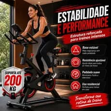 Bicicleta Spinning Ergométrica Para Exercícios Com Monitor Profissional Sport Suporta até 150kg