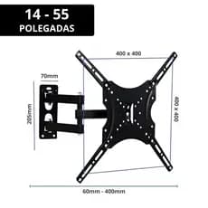 Suporte Articulado para TV e Monitor 14 a 55 Polegadas Compatível LED Plasma LCD