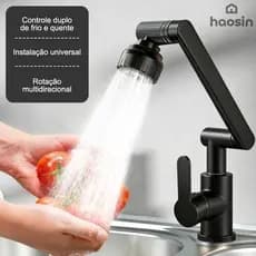 Torneira de Braço Robótico 1080 com Aerador Dois Modos para Cozinha Banheiro e Chuveiro