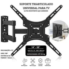 Suporte Articulado para TV e Monitor de 14 a 55 Polegadas Compatível com LED PLASMA e LCD