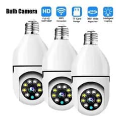 Conjunto De 3 Sem Fio 360 ° Câmeras De Segurança IP Wi-Fi Com Suporte Para Lâmpada Plug-in , PTZ , Controle De Aplicativ