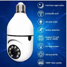 HD 1080P Câmera Wifi LED Luz 360 Sem Fio Segurança Doméstica CCTV E27 Lâmpada IP 2 Maneiras De Áudio