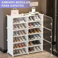 Sapateira Dupla Modular Ajustável Organizador  Transparentes Tênis Roupas