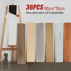 1 caixa 36 peças 91.4 x 15.5 cm adesivo de piso com Base de vinil - removível e à prova d'água