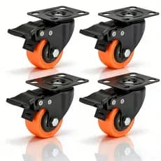 Kit 4 Rodas Giratória Rodizio Grande Com Trava Freio Rodinhas Para Moveis Pesados 1.5"