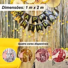 Cortina Lantejoulas (2mX1m) Para Decoração E Festa Metalizado Para Painel Decoração Fita