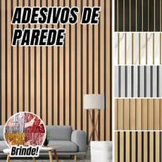 Papel De Parede 3D Em Madeira 10Metros x 60 CM Autoadesivo Listrado Castanho Sala De Estar Quarto
