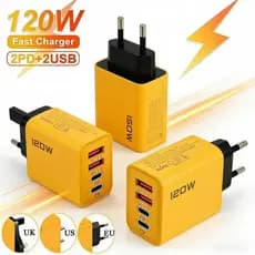 Carregador Rápido USB-C PD De 4 Portas Carga Rápida 3.0 Tipo Carregadores Multi Adaptador De Carregamento Para iPhone 16