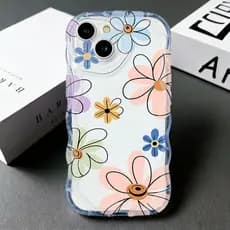 Flores Coloridas Capinha Para IPhone 11 12 13 14 15 16 17 Plus Pro Max Ar Normal Silicone Anti-impacto Caso De Telefone