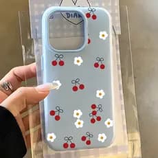 Cereja Frangipani Geléia 2 Em 1 Capa Capinha Silicone Para IPhone 13 11 12 14 15 16 17 16e Normal Pro Max Ar Macarons Ca