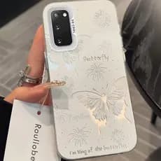 Borboletas Metálico Anti-Raios Capinha Capas Para Samsung Galaxy A05S A06 A14 A15 A16 A23 A32 A34 A35 A54 A55 Normal