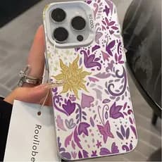 Estilo Rapunzel Sol Flores Capinha Capas Foscas Para IPhone 17 16 15 14 Plus 13 12 Pro Max Normal