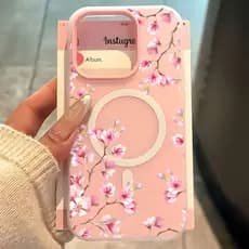 Compatível MagSafe Silicone Capa Capinha Para iPhone 16 15 14 Plus 13 12 11 Pro Max Estilo Floral Anti-queda