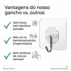 Kit 10/20/30/40 pçs Ganchos Adesivos Parede Multi Funcional Autocolante Casa Cozinha