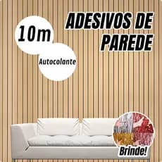 5/10 Metros Rolo Papel De Parede Premium Ripa Ripado Madeira Lavável Sala Quarto 3D Autoadesivo