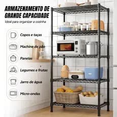 Estante De Metal  Ajustáveis Compacta Para Cozinha Banheiro Quarto Até 200kg