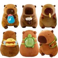 23CM Pelúcia Capivara de Pelúcia Grande com Mochila de Tartaruga Capybara Filó Fofa Grande Variações Divertidas presente