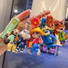 Chaveiro Zootopia 3D judy Nick coelha policial Chaveiro-Mochila Pingente Carro O-enfeite de mochila-Presente de Festa