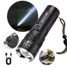 A lanterna mais poderosa poderosa lanterna tática farol recarregável lanterna de longa distância P18 S