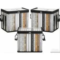 Conjunto de 3 peças de PVC Anti-poeira cinto alça saco de armazenamento de livro 38 * 32 * 24 versão preta