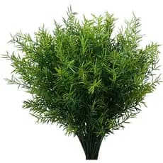Conjunto de 5 peças ramo de folha de bambu Artificial 7 pontas alecrim comprimento único 36cm Material plástico verde