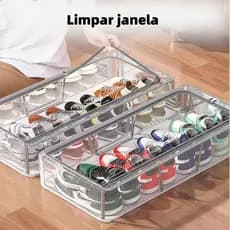 Sapateira empilhável Vertical PVC transparente caixa de sapato 40 * 30 * 15 cm conjunto único de porta única