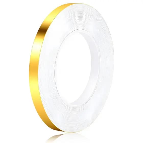 Lindo Material decorativo da fita da costura pet 1cm * 50m ouro brilhante
