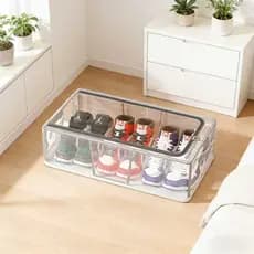 Sapateira empilhável Vertical PVC transparente caixa de sapato 40 * 30 * 15 cm conjunto único de porta única