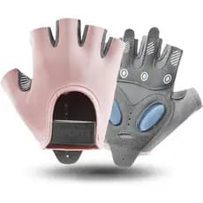 Senhoras Fitness Sports Luvas de junta de Silicone sem dedos rosa
