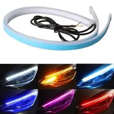 2 Pçs 12V LED DRL Luz De Circulação Diurna Do Carro Flexível Tira À Prova Dwaterproof Água Faróis Automáticos Sinal Volt