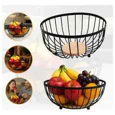 Fruteira De Metal Com Madeira Organizadora Café Da Manhã Para Mesa Ou Cozinha
