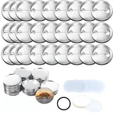 100 Kits Branco Pins E Bottons 100 Kits Para Mecolour Máquina De Button-25mm/32mm/37mm/44mm/58mm