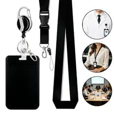 Cartão de trabalho com cordão UV, com porta-cartão de identificação, porta-identidade de rolagem retrátil Oval, cor prim