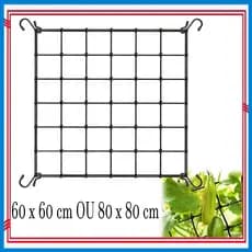 60 x 60 cm OU 80 x 80 cm, Rede de treliça elástica para sala de cultivo, rede de plantas resistentes com ganchos