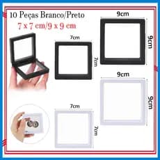 10 Peças vitrines 3D com moldura, suporte flutuante para expositores, caixa de armazenamento de joias para joias
