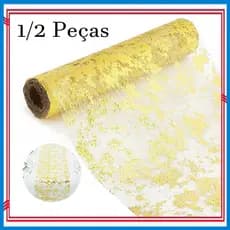Caminho de Mesa Dourado, Caminho de Mesa de Natal, Caminho de Mesa para Decorações de Festa de Natal