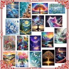 Pintura com diamantes quadrados 5d   Pintura com diamantes adequada para adultos ou crianças