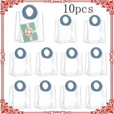 10 sacos de presente portáteis transparentes em pvc (18x16x8cm) Dia das Crianças, Dia das Mães, Sacos de presente de Nat