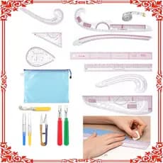 Conjunto de 17 peças de réguas para costura Ferramentas para costura Régua para costura