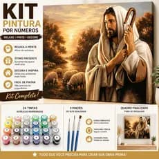 Kit de Pintura Numerada Jesus Bom Pastor 40x50 cm
