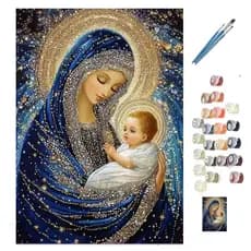 Kit de Pintura Numerada Maria e Jesus 40x50 cm
