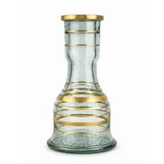Vaso Decorativo de Vidro com Detalhes Dourados 30cm - Garrafa Premium para Decoração