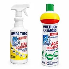 Kit Limpeza Profissional Flotador 1L e Multiuso Cremoso 500ml Limpeza Pesada Sofá Carro